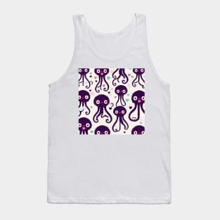 Purple Octopuses Forever and Hearts - Super Cute Colorful Cephalopod Pattern Tank Top